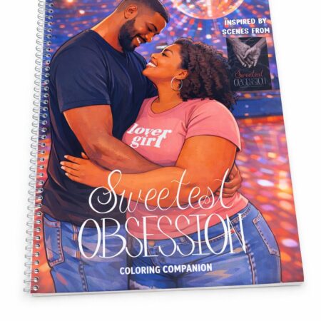 Sweetest Obsession Coloring book, Lani and Myles smiling on the cover.